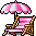 Pink Beach Parasol Chair